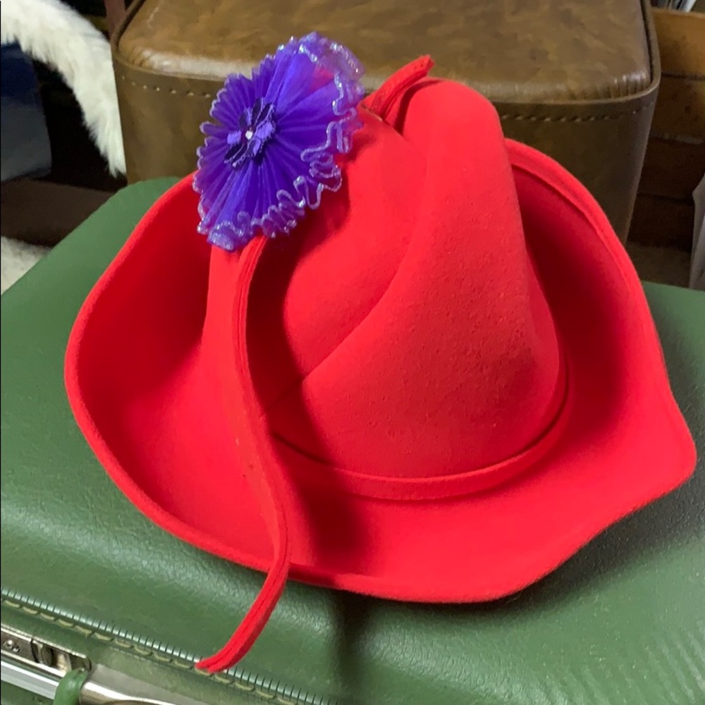 Mr.John Debutante roaring 20’s red wool Gatsby hat